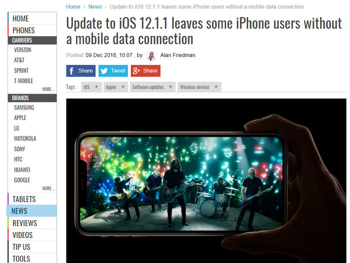 蘋果騙了所有人？新系統可能不是信號變好