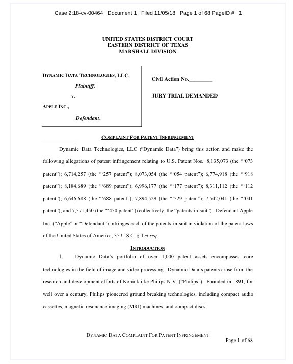 蘋果遭起訴:被指控侵犯11項視頻專利權 蘋果遭起訴:被指控侵犯11項視頻專利權